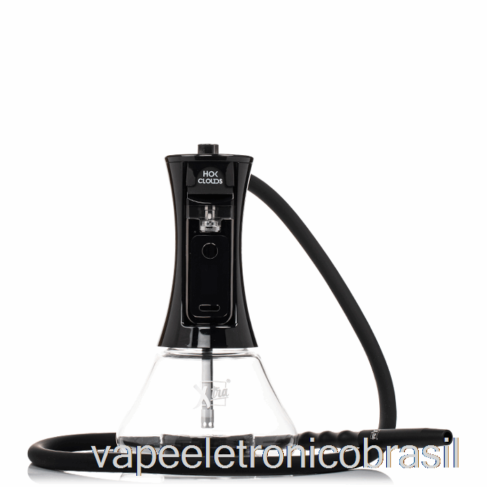 Vape Recarregável Xtra Hok Clouds E-hookah Kit Preto